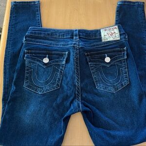 True Religion Indigo Denim Jeans Jennie mid rise super skinny size 26